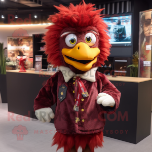 Maroon Chicken maskot...