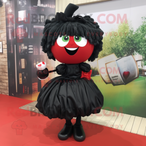 Svart Apple maskot kostym...