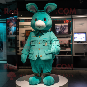 Turquoise Rabbit mascotte...