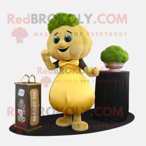 Gold Broccoli maskot kostym...