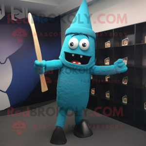 Cyan Knife Thrower maskot...