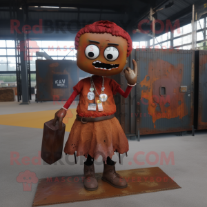 Rust Graveyard mascot costume character dressed with a Skirt and Keychains