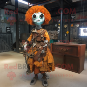 Rust Graveyard mascot costume character dressed with a Skirt and Keychains