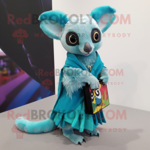 Turquoise Aye-Aye mascotte...