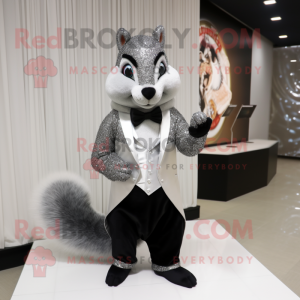 Silver ekorre maskot kostym...