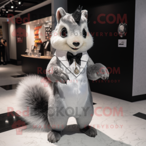 Sølv egern maskot kostume...