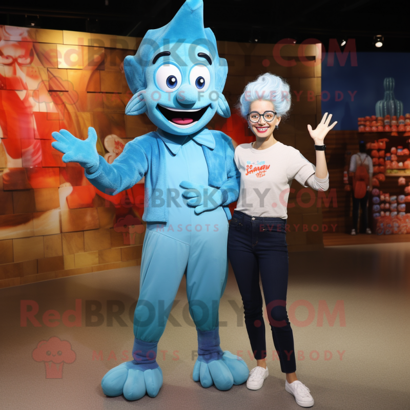 nan Mermaid mascot costume character dressed with a Mom Jeans and Foot pads