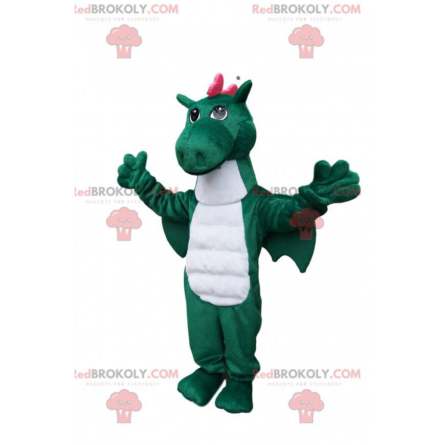 Grünes und rosa Drachenmaskottchen - Redbrokoly.com Grünes und rosa Drachenmaskottchen - Redbrokoly.com