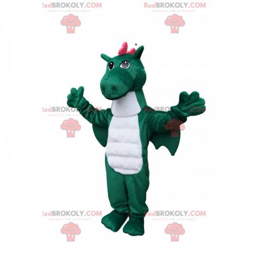 Grønn og rosa drage maskot - Redbrokoly.com