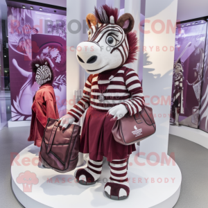 Maroon Zebra mascotte...