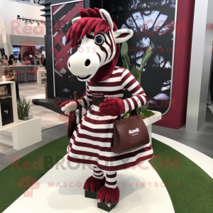 Maroon Zebra mascotte...