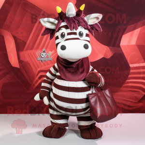 Maroon Zebra mascotte...