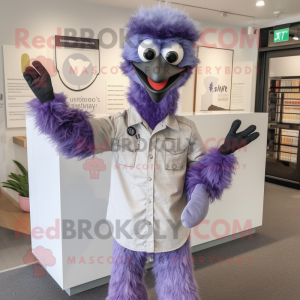 Lavendel Emu maskot kostym...