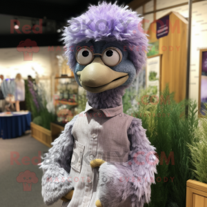 Lavendel Emu maskot drakt...