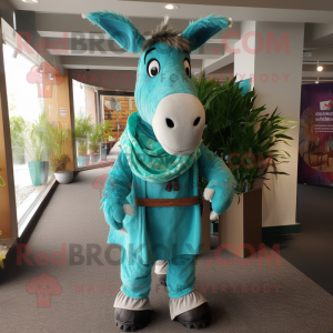 Turquoise Donkey mascotte...