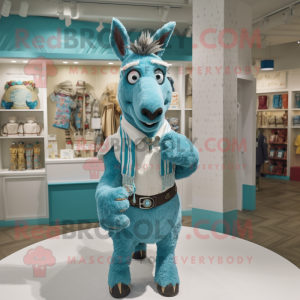 Turquoise Donkey mascotte...