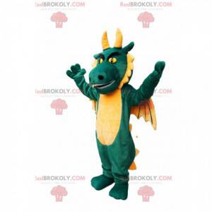 Green dragon mascot with yellow wings - Redbrokoly.com