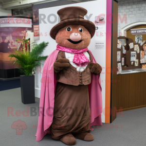 Brown Pink mascotte kostuum...