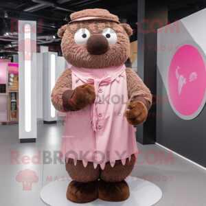 Brown Pink mascotte kostuum...