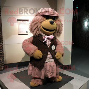 Brun Rosa maskotdräkt...