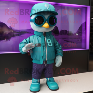 Teal Plum mascotte kostuum...