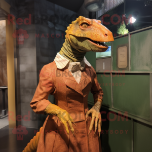 Rust Iguanodon maskot drakt...