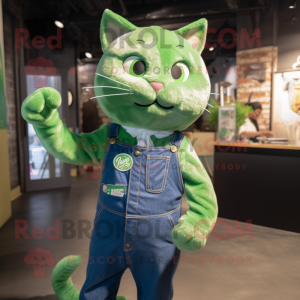 Green Cat mascotte kostuum...