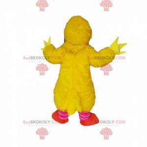 Mascote grande garota amarela muito feliz - Redbrokoly.com