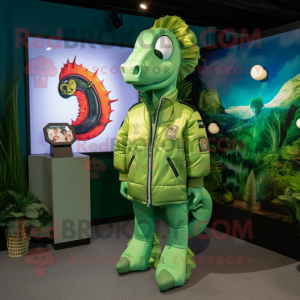 Lime Green Sea Horse maskot...