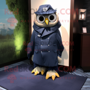 Navy Owl maskot kostyme...