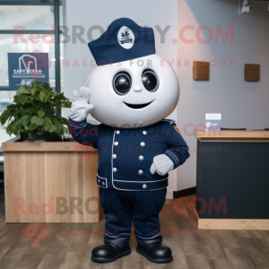 Navy Beet mascot costume character dressed with a Moto Jacket and Cummerbunds