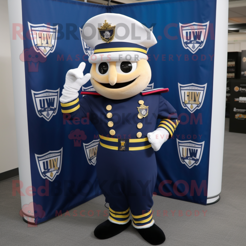 Navy Beet mascot costume character dressed with a Moto Jacket and Cummerbunds