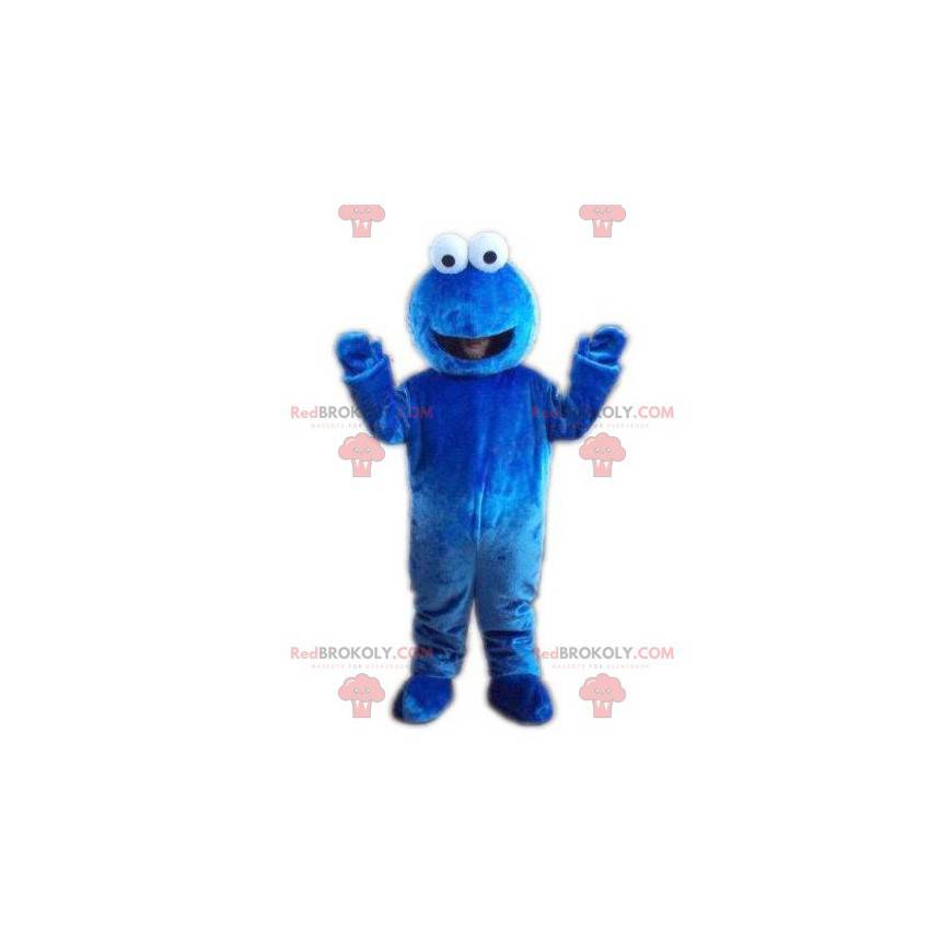 Blue monster mascot with protruding eyes - Redbrokoly.com