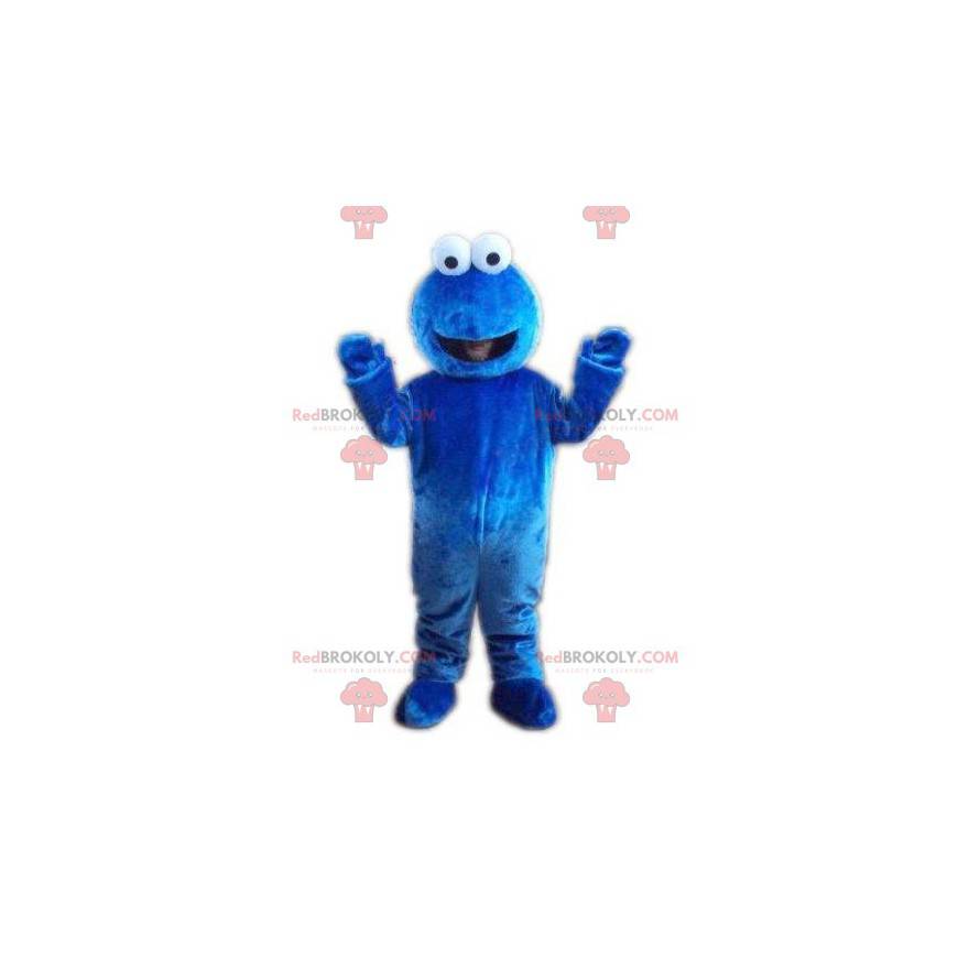 Mascote monstro azul com olhos protuberantes - Redbrokoly.com