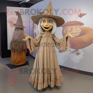 Tan Witch maskot kostume...