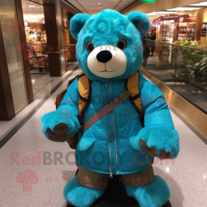 Turquoise Bear mascotte...