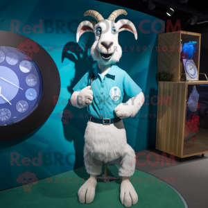 Cyan Goat mascotte kostuum...