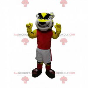 Mascotte de tigre terrifiant en tenue de sport - Redbrokoly.com
