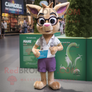nan Gazelle mascot costume character dressed with a Romper and Reading glasses