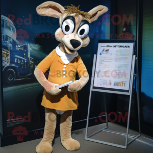 nan Gazelle mascot costume character dressed with a Romper and Reading glasses