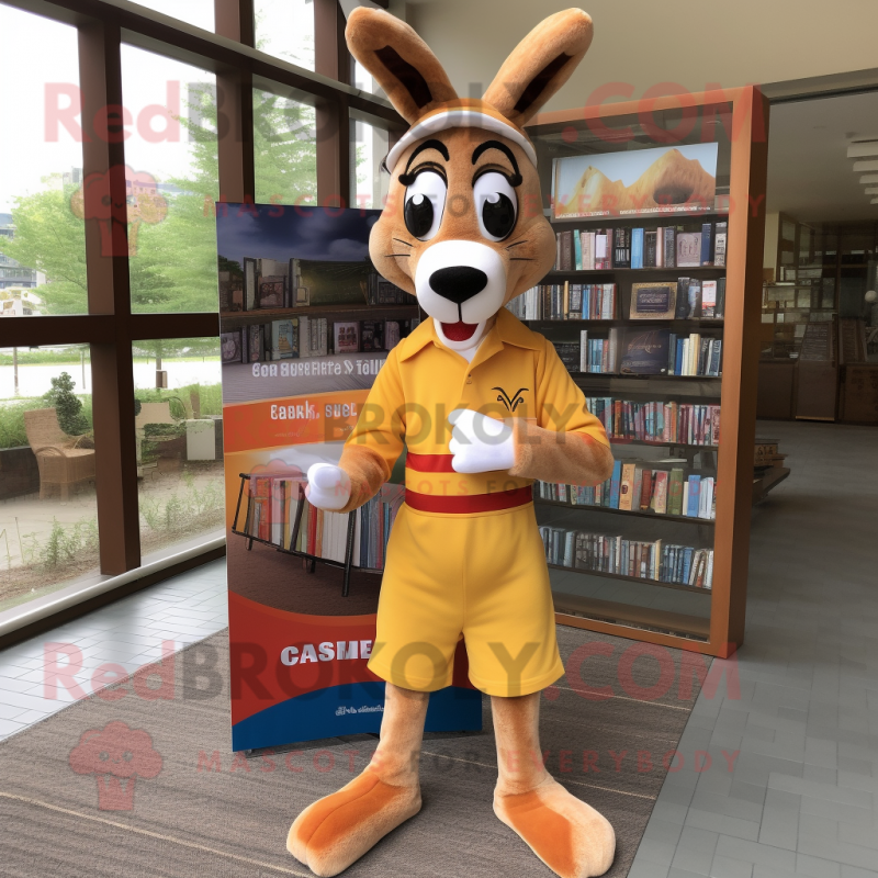 nan Gazelle mascot costume character dressed with a Romper and Reading glasses