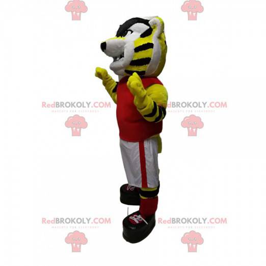 Skræmmende tigermaskot i sportstøj - Redbrokoly.com