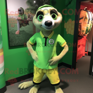 Lime Green Meerkat mascotte...