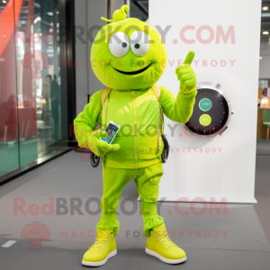 Limegrøn vedhæng maskot...
