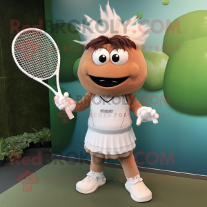 nan Tennis Racket mascot costume character dressed with a Tank Top and Headbands