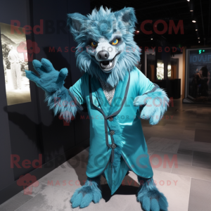 Cyan Werewolf maskot...