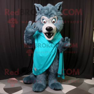 Cyan Werewolf maskot...