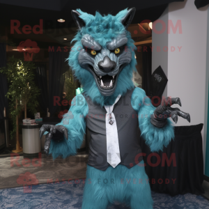 Cyan Werewolf maskot...