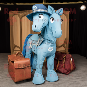 Himmelblå hestesko maskot...