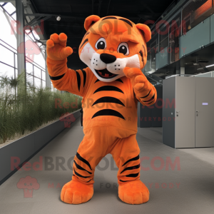 Orange Tiger maskot kostym...
